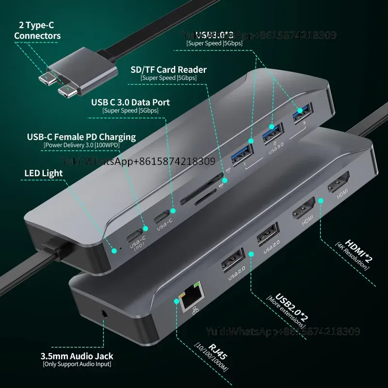Docking Station Usb C - Популярная док-станция с двумя дисплеями, Type-C