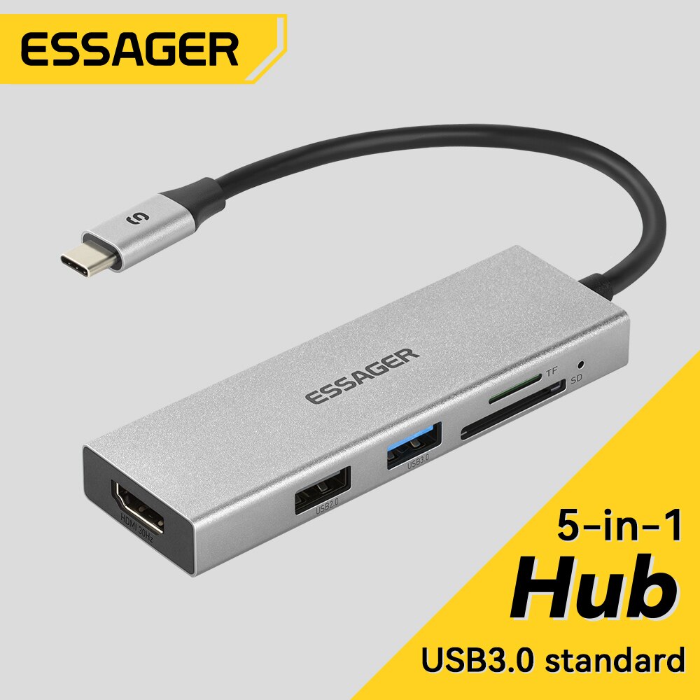 Docking Station Usb C - Essager 5 в 1, USB C-концентратор,