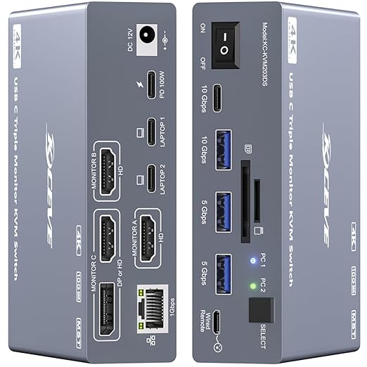 Docking Station Usb C - USB-C KVM-переключатель для 3 мониторов и