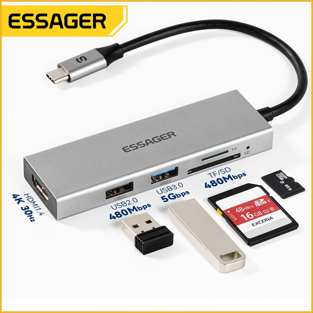 Essager 5 в 1, USB C-концентра – обзор и цена Docking Station Usb C